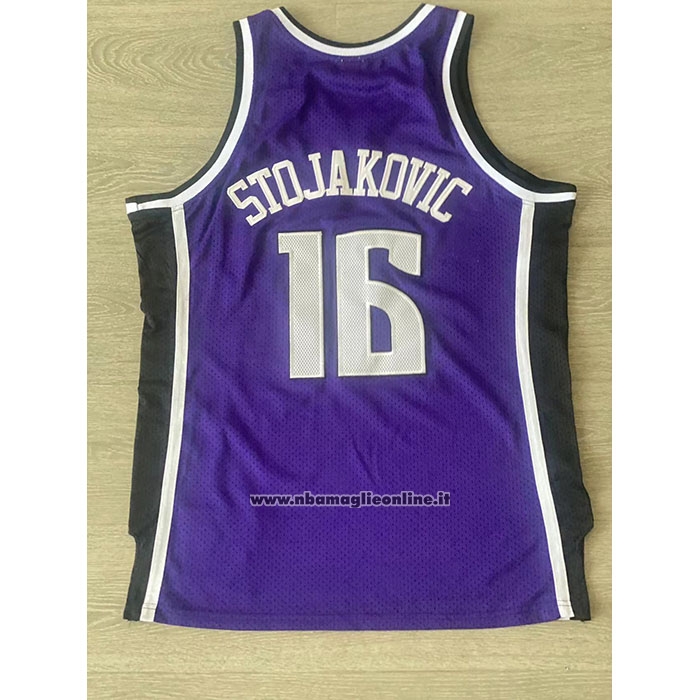 Maglia Sacramento Kings Peja Stojakovic #16 Mitchell & Ness 2002-03 Viola